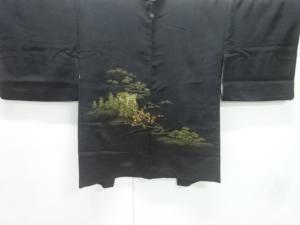 松梅に御所車模様織出し一ツ紋絵羽織